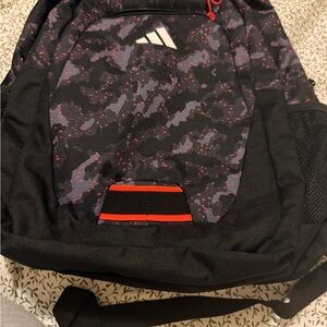 adidas Black & Camo Backpack with Red Accents